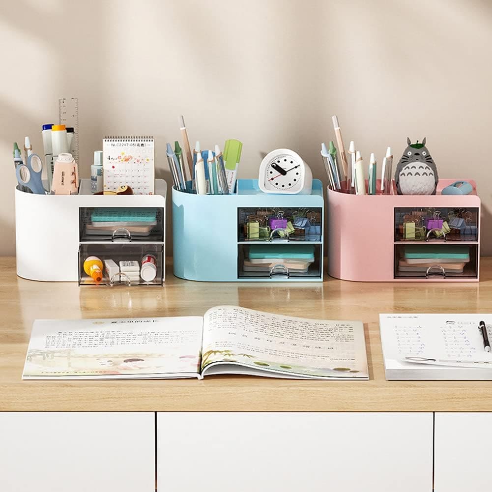 2 Drawers Simple Pen Holder, Multifunction Pencil Storage Box, Student Office Stationary Organizer, Transparent Drawer Storage Organizer, Large Capacity Sundries Storage Box, Countertop Transparent Cabinet Desk Organizer 2 Drawers Simple Pen Holder, Multifunction Pencil Storage Box, Student Office Stationary Organizer, Transparent Drawer Storage Organizer, Large Capacity Sundries Storage Box, Countertop Transparent Cabinet Desk Organizer